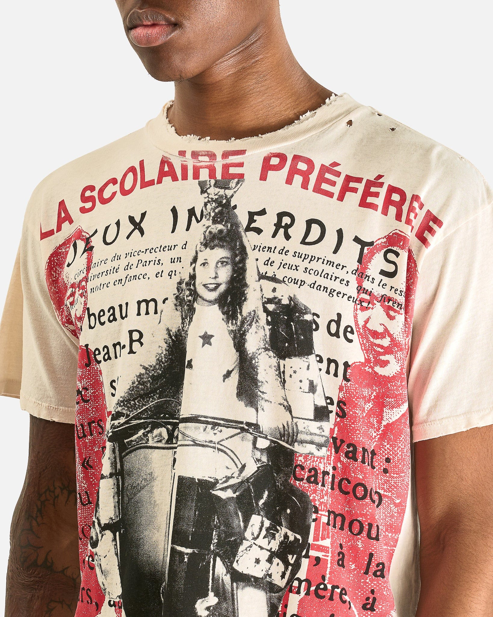 Enfants Riches Deprimes Men's T-Shirts La Scolaire Préférée T-Shirt in Antique White