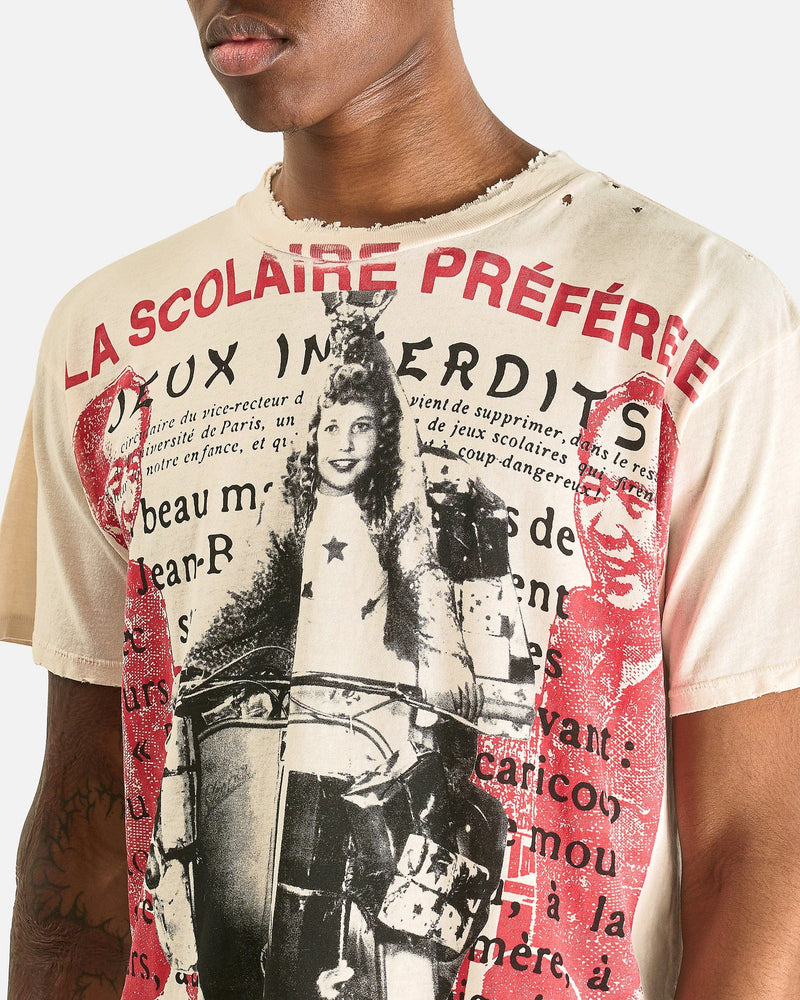 Enfants Riches Deprimes Men's T-Shirts La Scolaire Préférée T-Shirt in Antique White