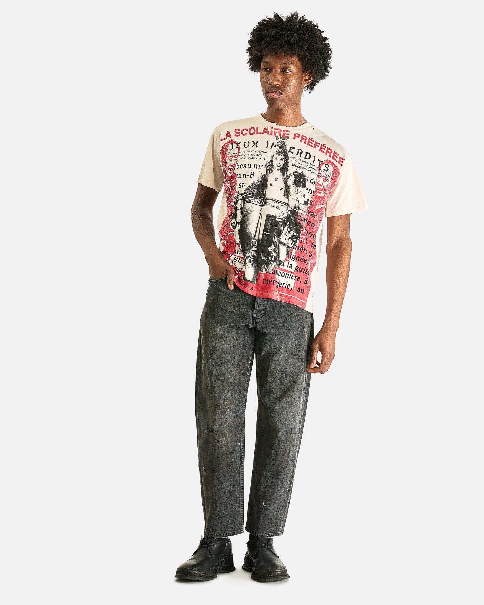 Enfants Riches Deprimes Men's T-Shirts La Scolaire Préférée T-Shirt in Antique White