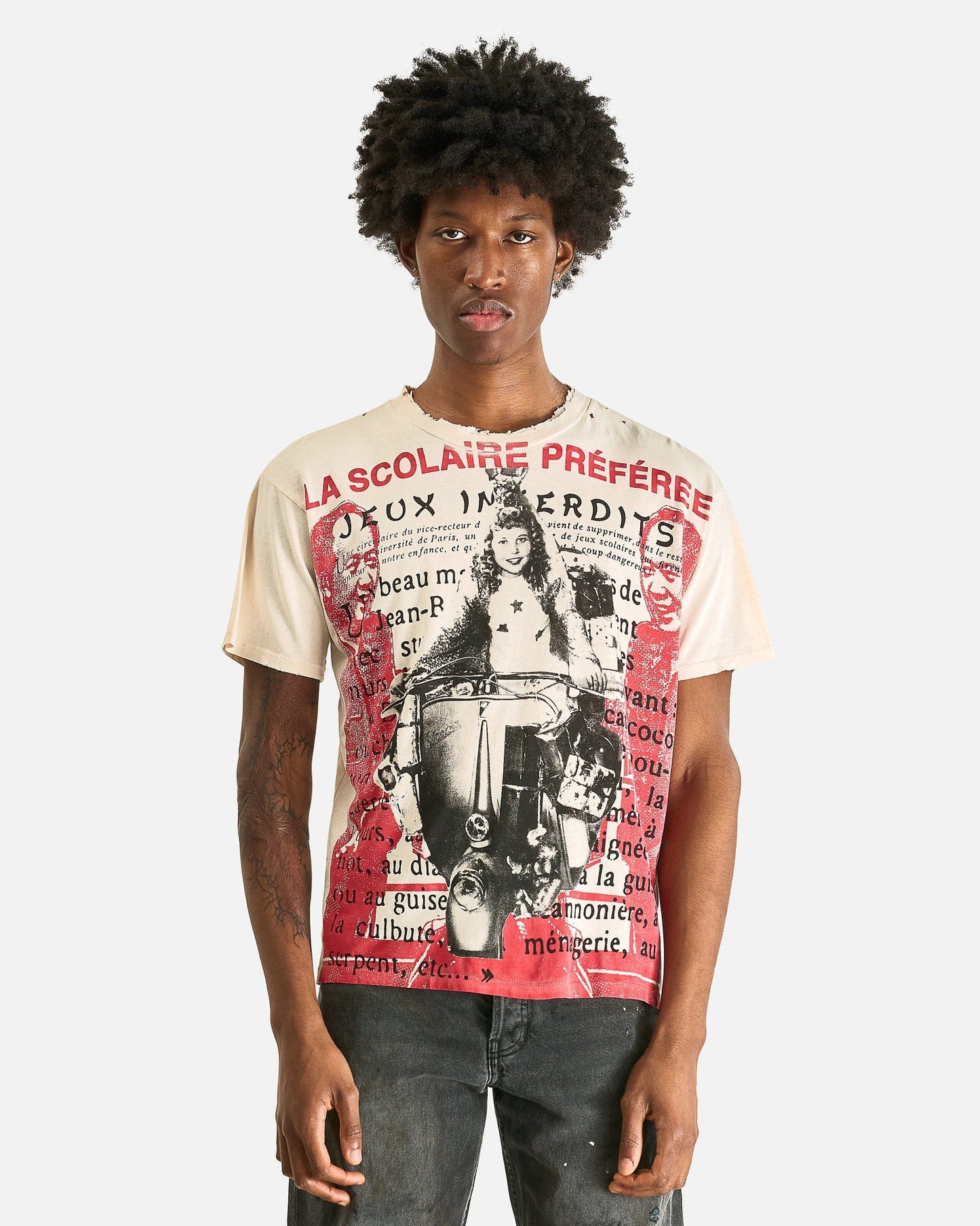 Enfants Riches Deprimes Men's T-Shirts La Scolaire Préférée T-Shirt in Antique White