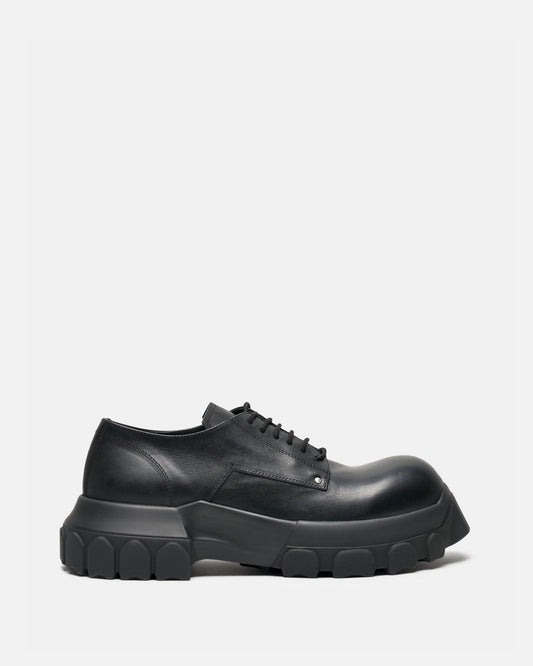 Rick Owens Men's Shoes Laceup Bozo Tractor Derby in Black/Black
