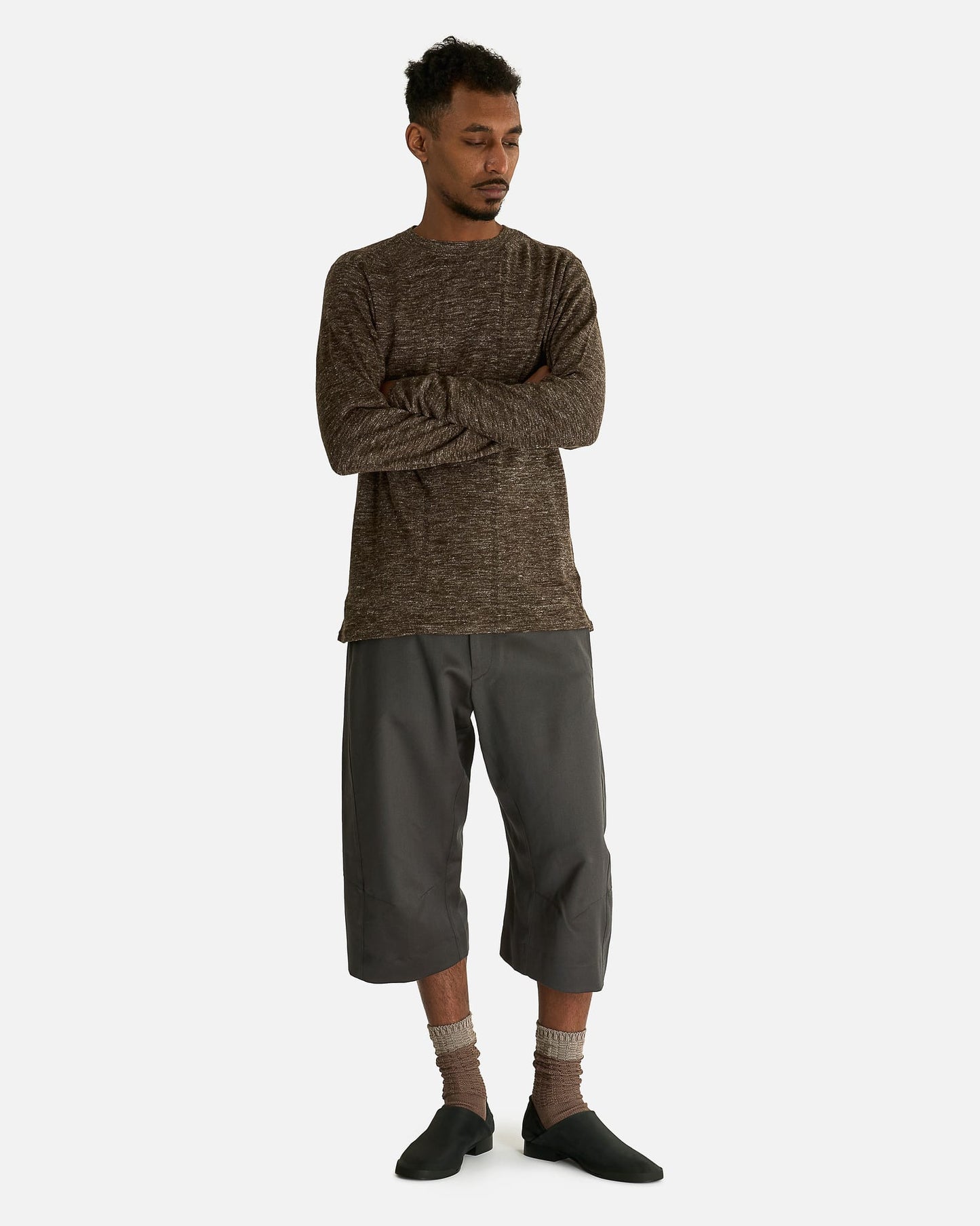 Omar Afridi Men Sweaters Landes Top in Brown Moku