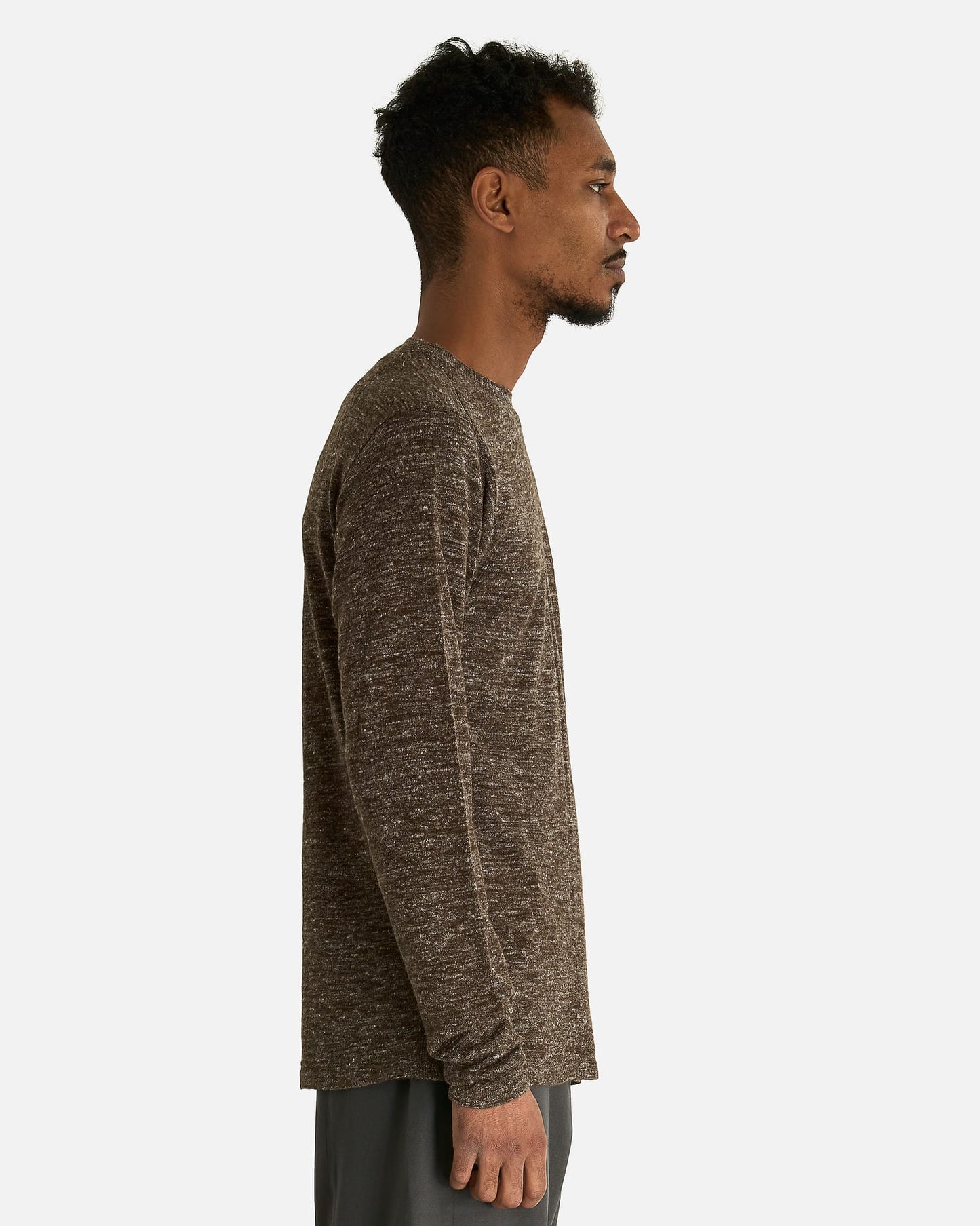 Omar Afridi Men Sweaters Landes Top in Brown Moku