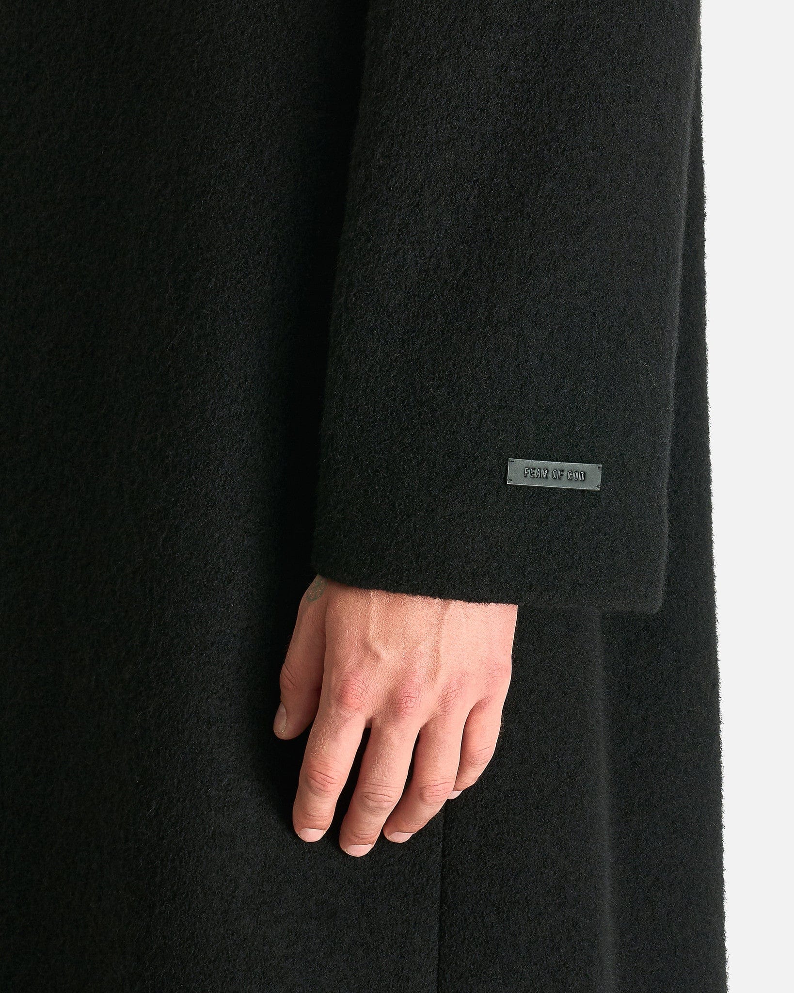 Fear of God Men's Coat Lapelless Relaxed Coat in Black