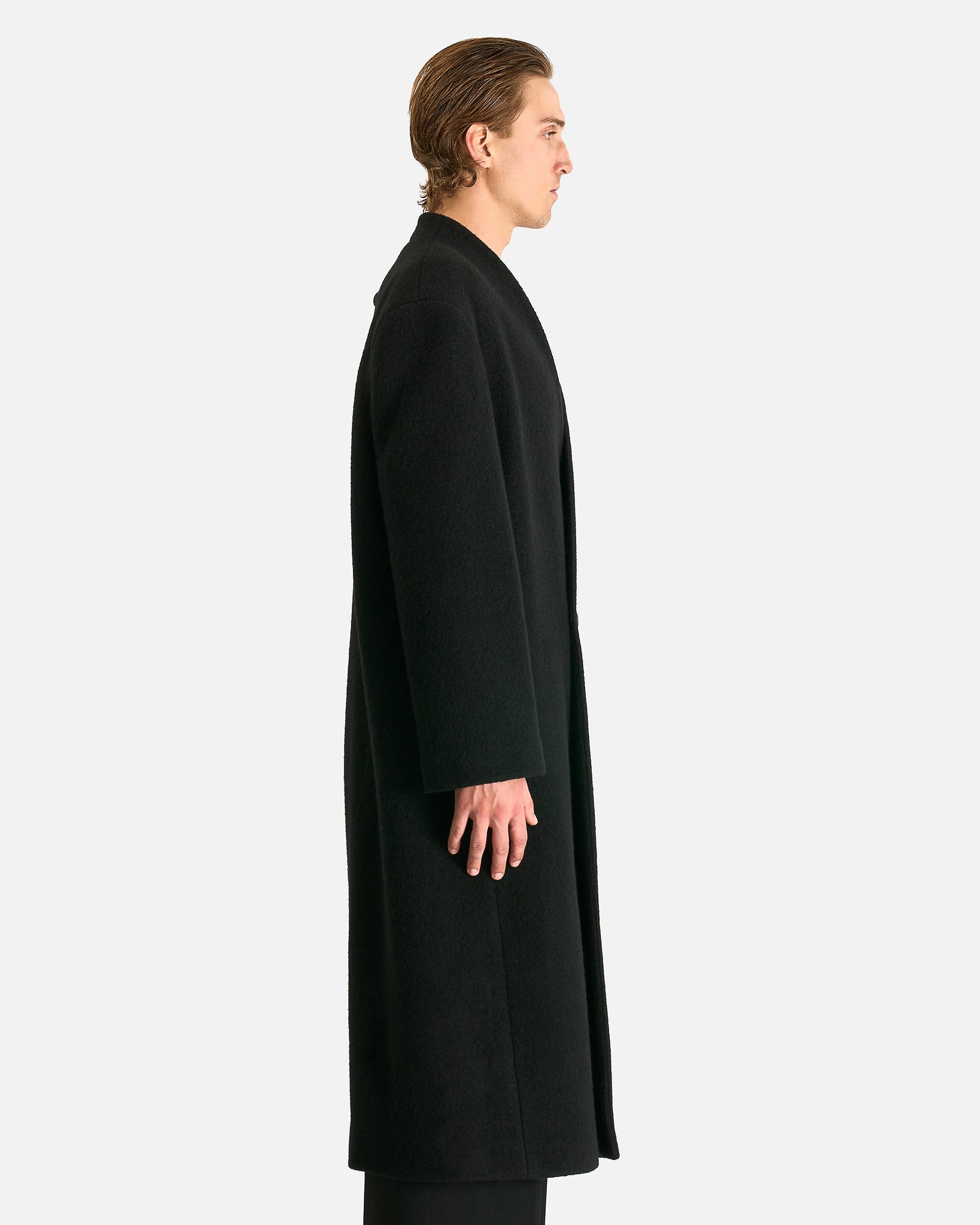 Fear of God Men's Coat Lapelless Relaxed Coat in Black