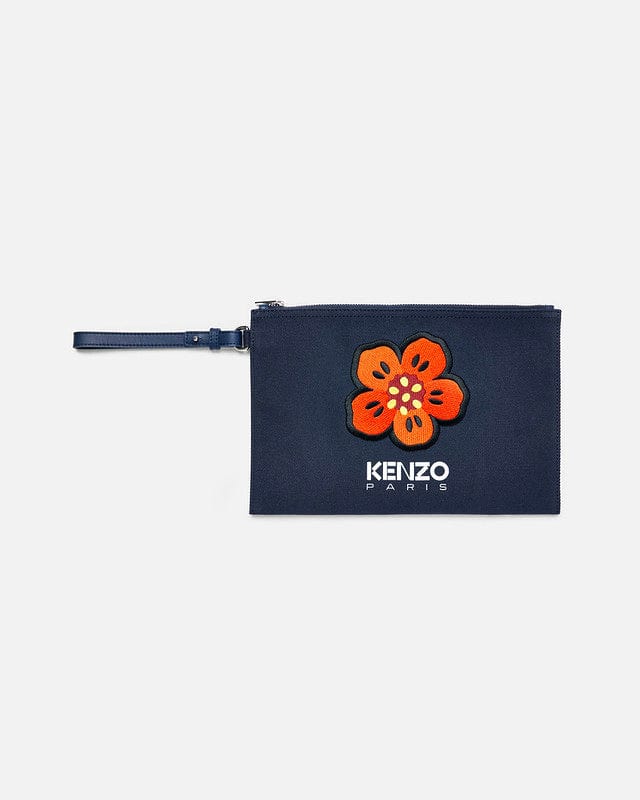 KENZO Leather Goods Large Clutch in Blue
