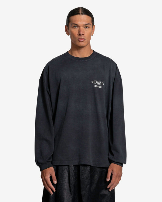 Willy Chavarria Men's T-Shirts LASTheartBEAT L/S Buffalo T-Shirt in Chemical Black