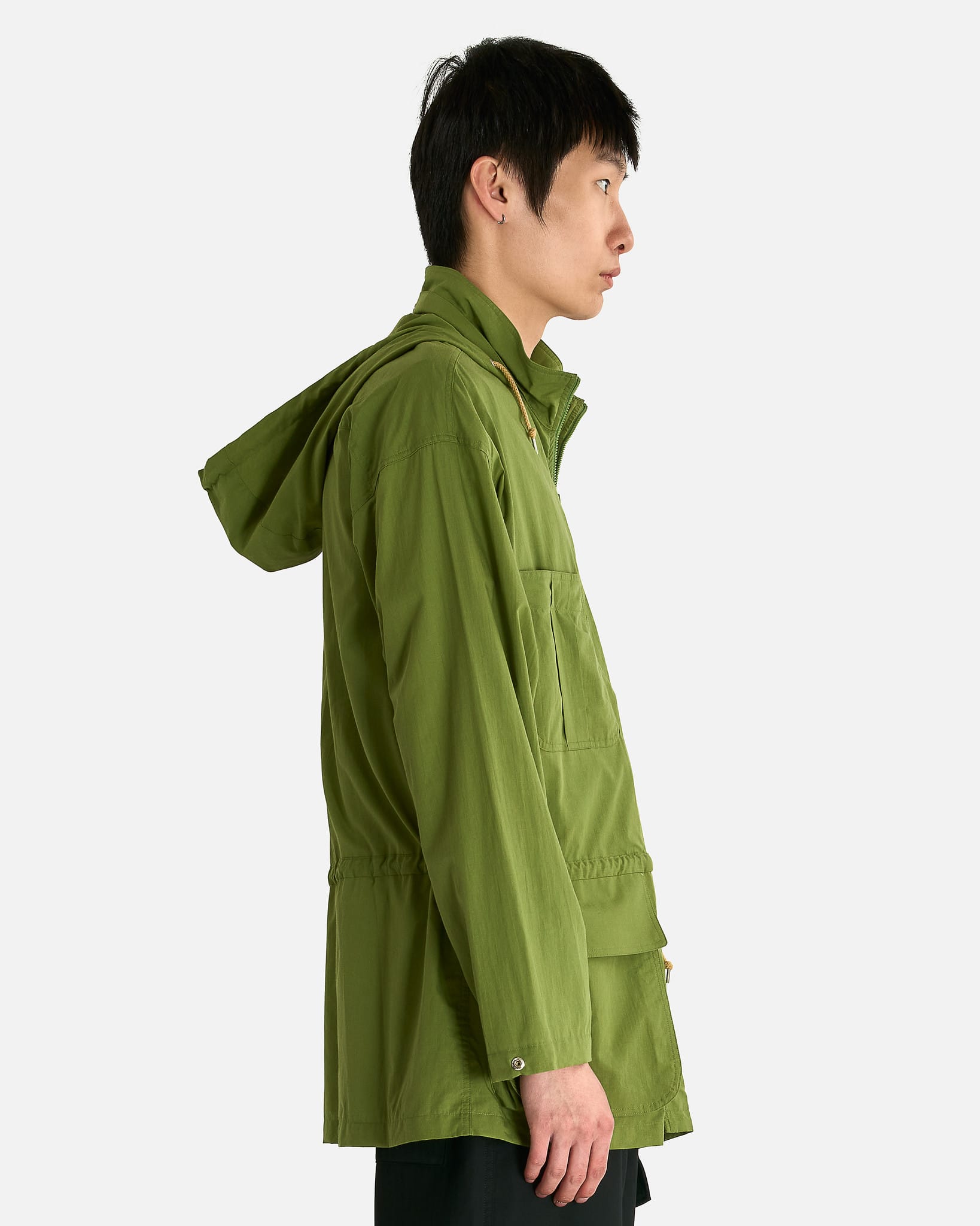 Auralee Men's Jackets Lawn Hooded Blouson in Dusty Green