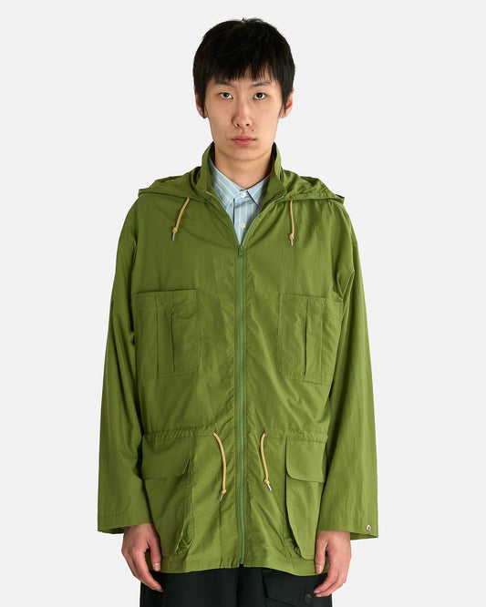 Auralee Men's Jackets Lawn Hooded Blouson in Dusty Green