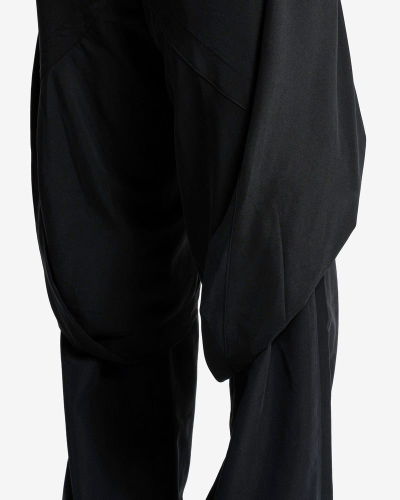 JiyongKim Men's Pants Layered Draped Trousers in Black