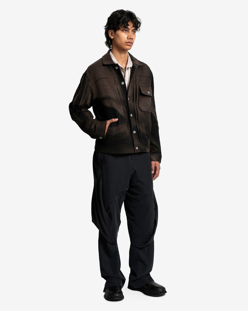 JiyongKim Men's Pants Layered Draped Trousers in Black