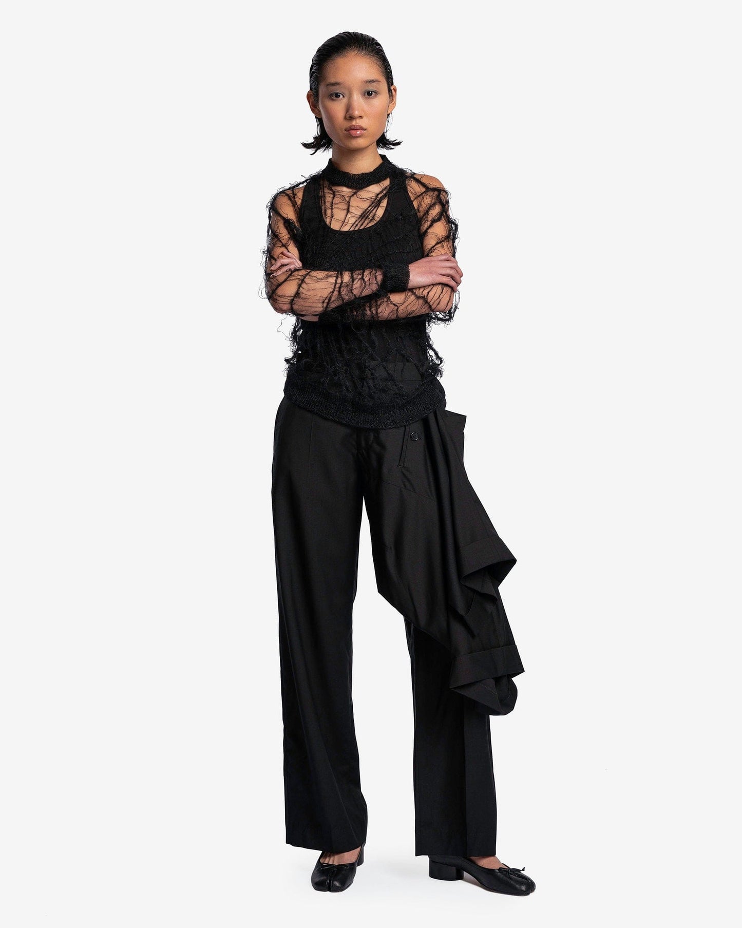 UNDERCOVER women's pants Layered Trousers in Black