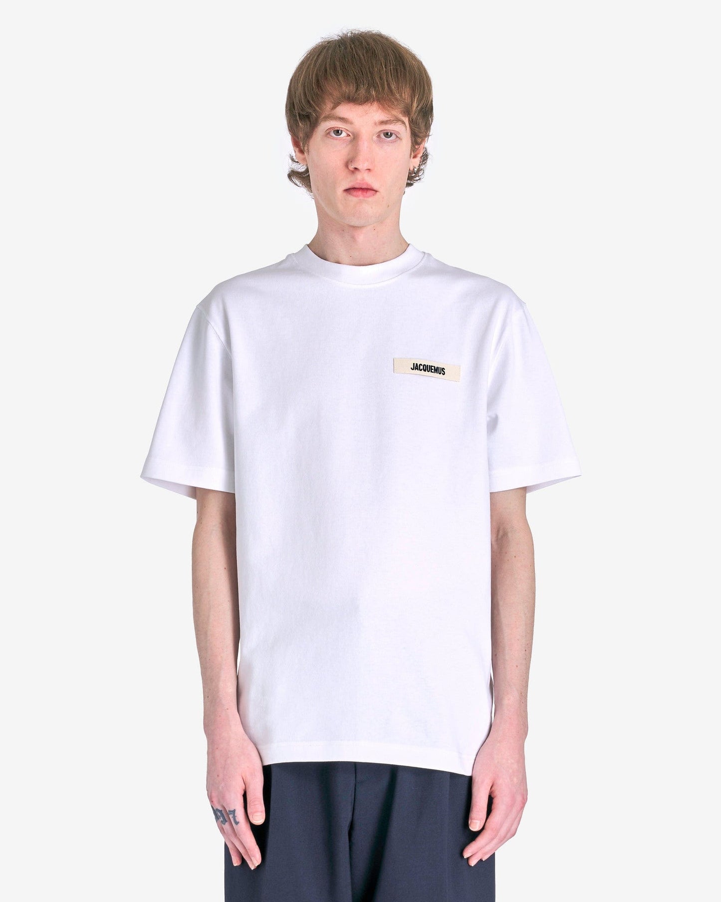Jacquemus Men's T-Shirts Le T-Shirt Gros Grain in White