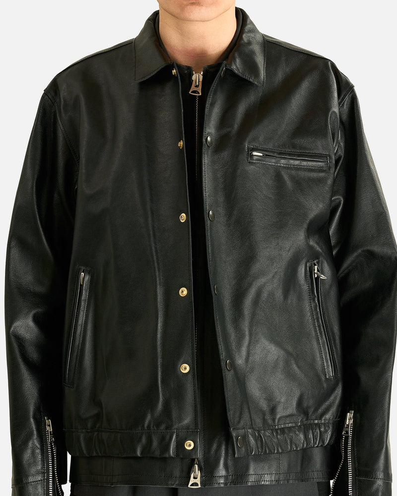 Sacai Men's Jackets Leather Blouson in Black