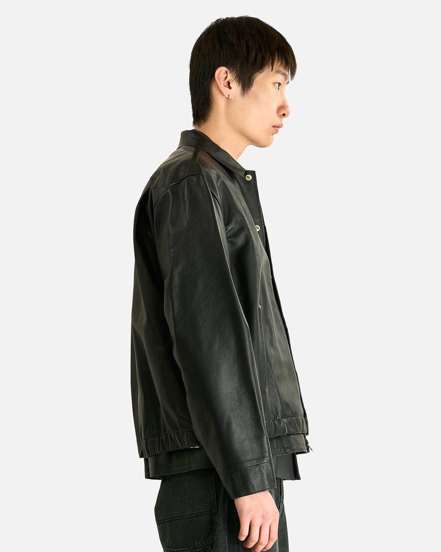 Sacai Men's Jackets Leather Blouson in Black