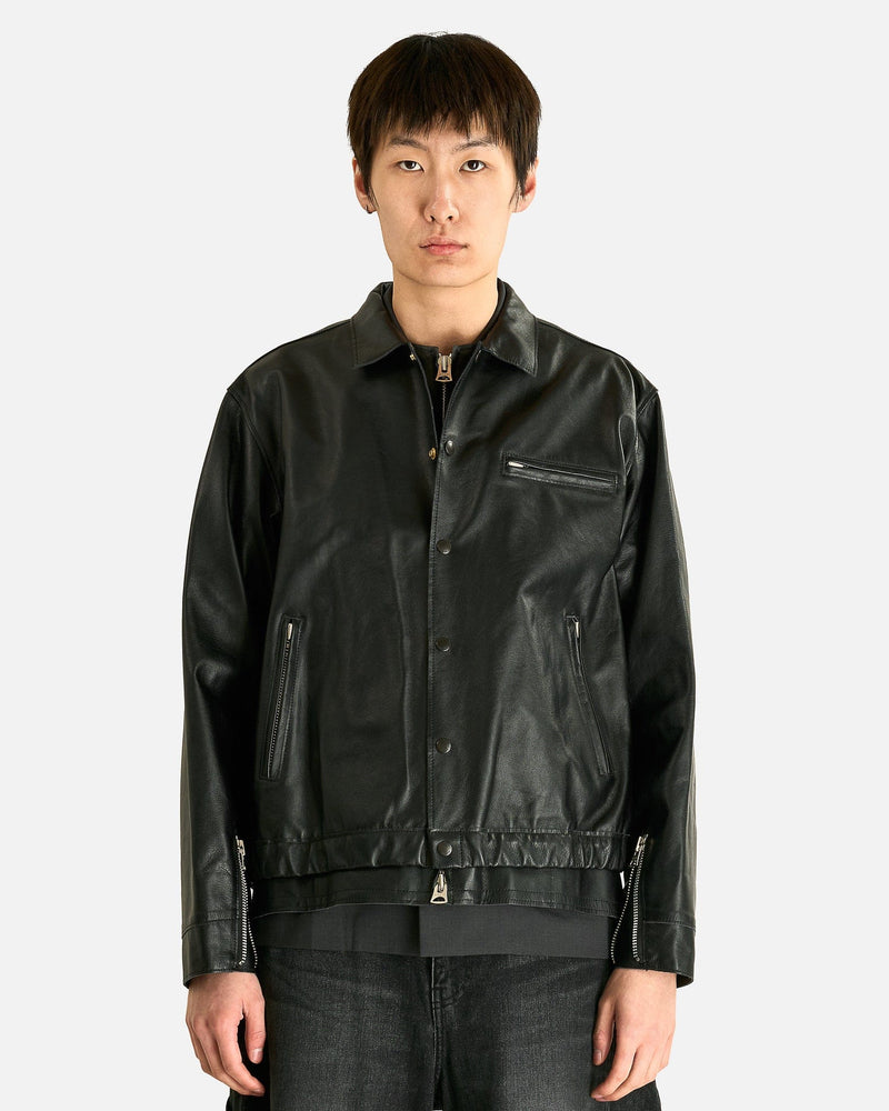 Sacai Men's Jackets Leather Blouson in Black