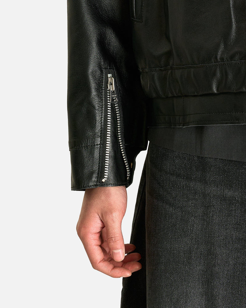 Sacai Men's Jackets Leather Blouson in Black