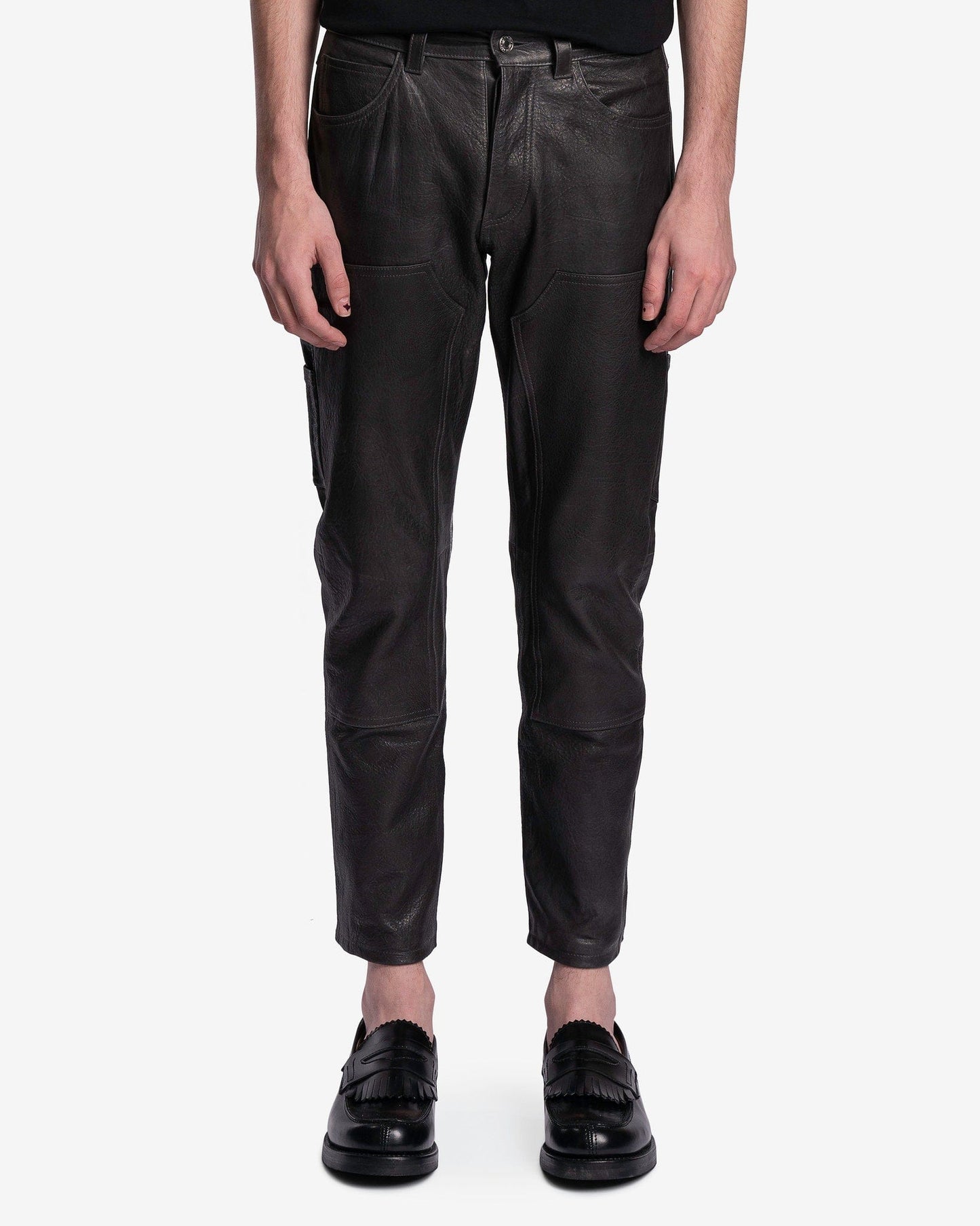 Enfants Riches Deprimes Men's Jeans Leather Carpenter Jeans in Slate Grey