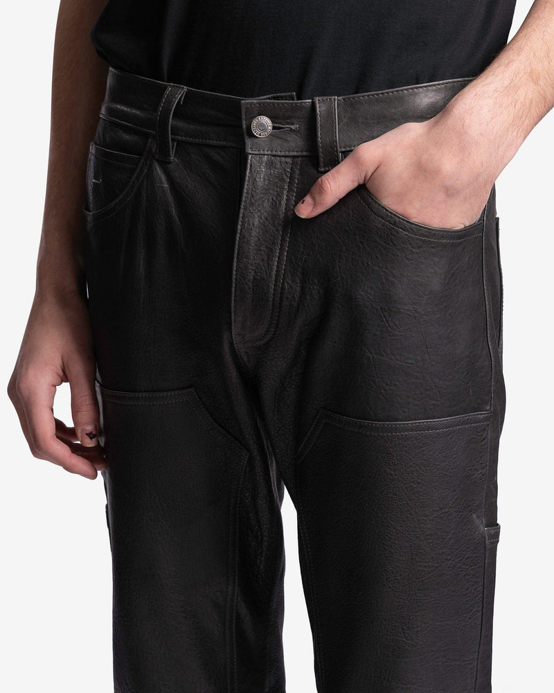 Enfants Riches Deprimes Men's Jeans Leather Carpenter Jeans in Slate Grey