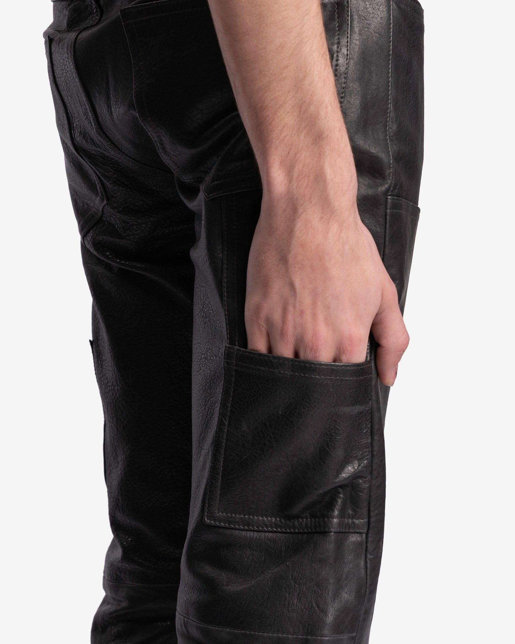 Enfants Riches Deprimes Men's Jeans Leather Carpenter Jeans in Slate Grey