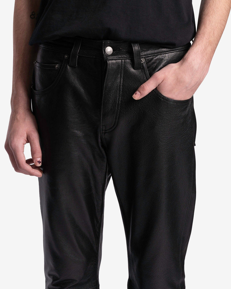 Enfants Riches Deprimes Men's Pants Leather Flare Jeans in Black