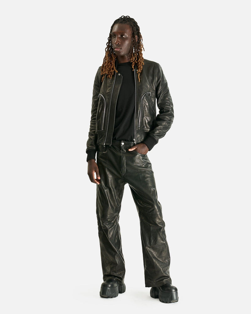 Rick Owens Men's Jeans Leather Geth Jeans in Black