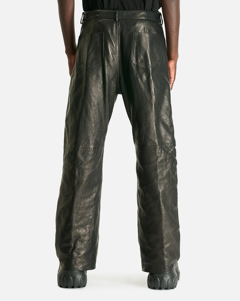 Rick Owens Men's Jeans Leather Geth Jeans in Black