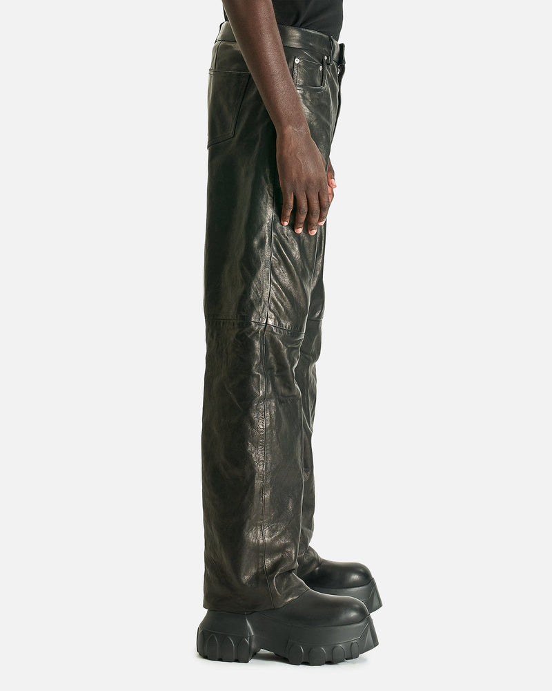 Rick Owens Men's Jeans Leather Geth Jeans in Black