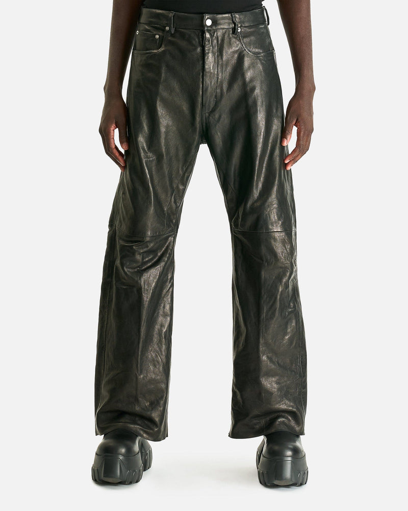 Rick Owens Men's Jeans Leather Geth Jeans in Black