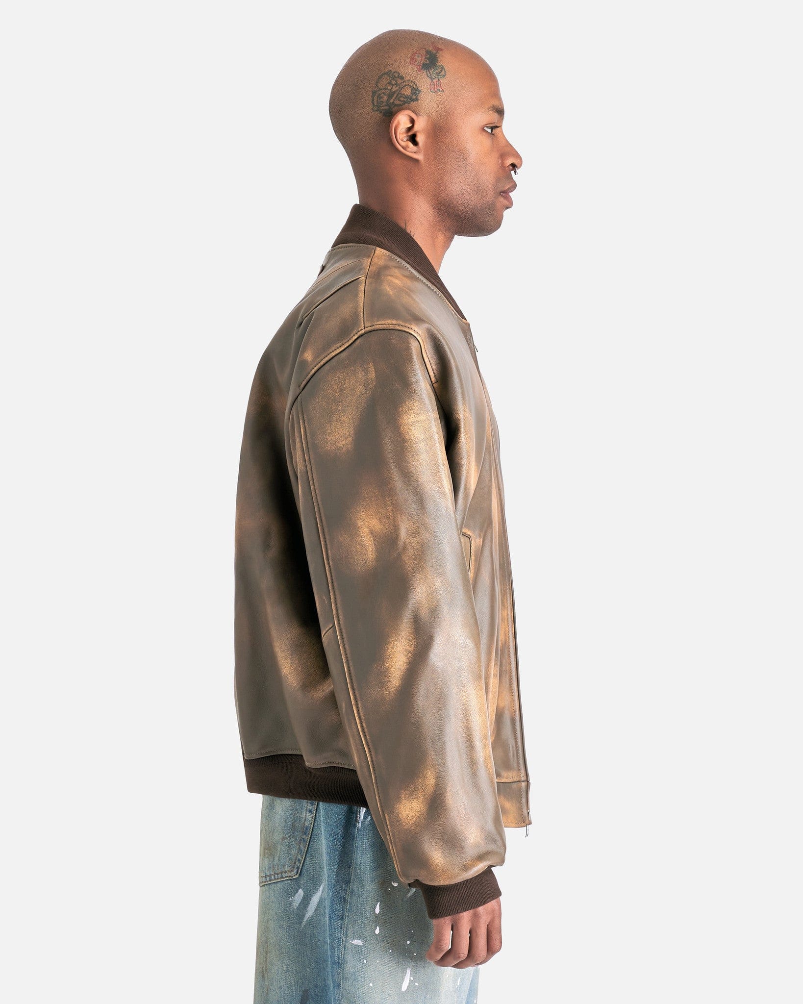 Acne Studios Men's Jackets Leather Jacket in Multi/Brown