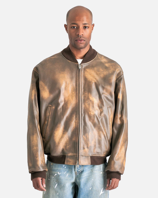 Acne Studios Men's Jackets Leather Jacket in Multi/Brown