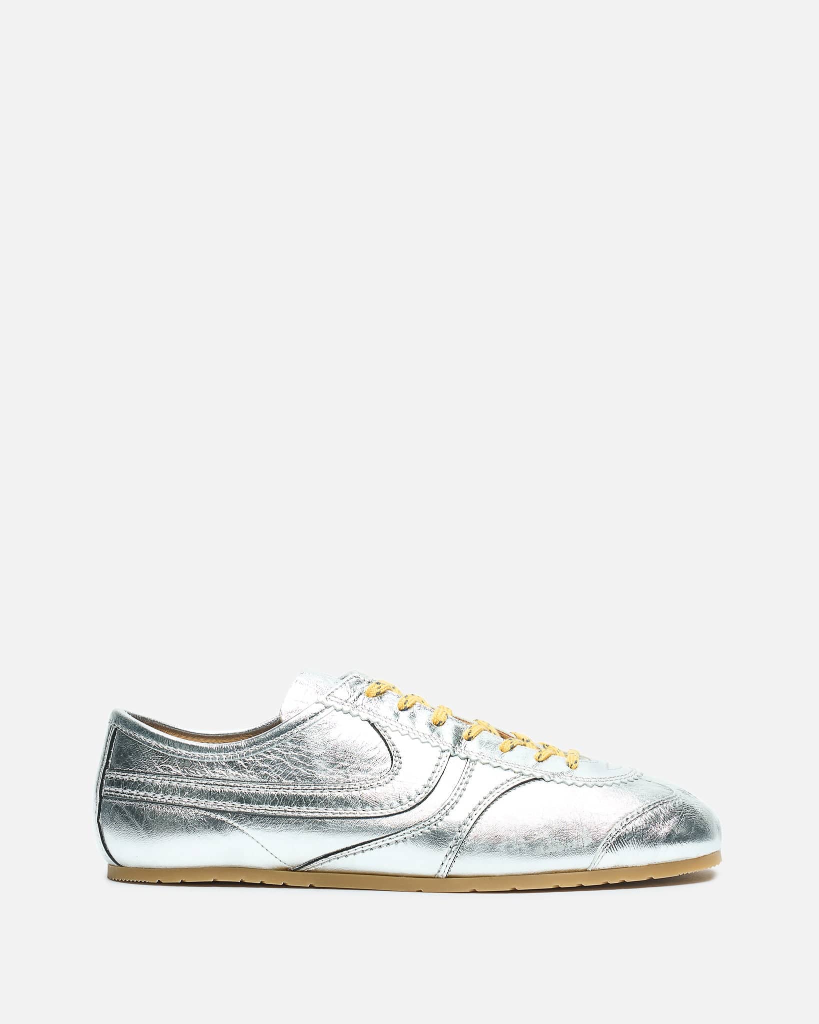 Leather Marathon Sneaker in Silver – SVRN
