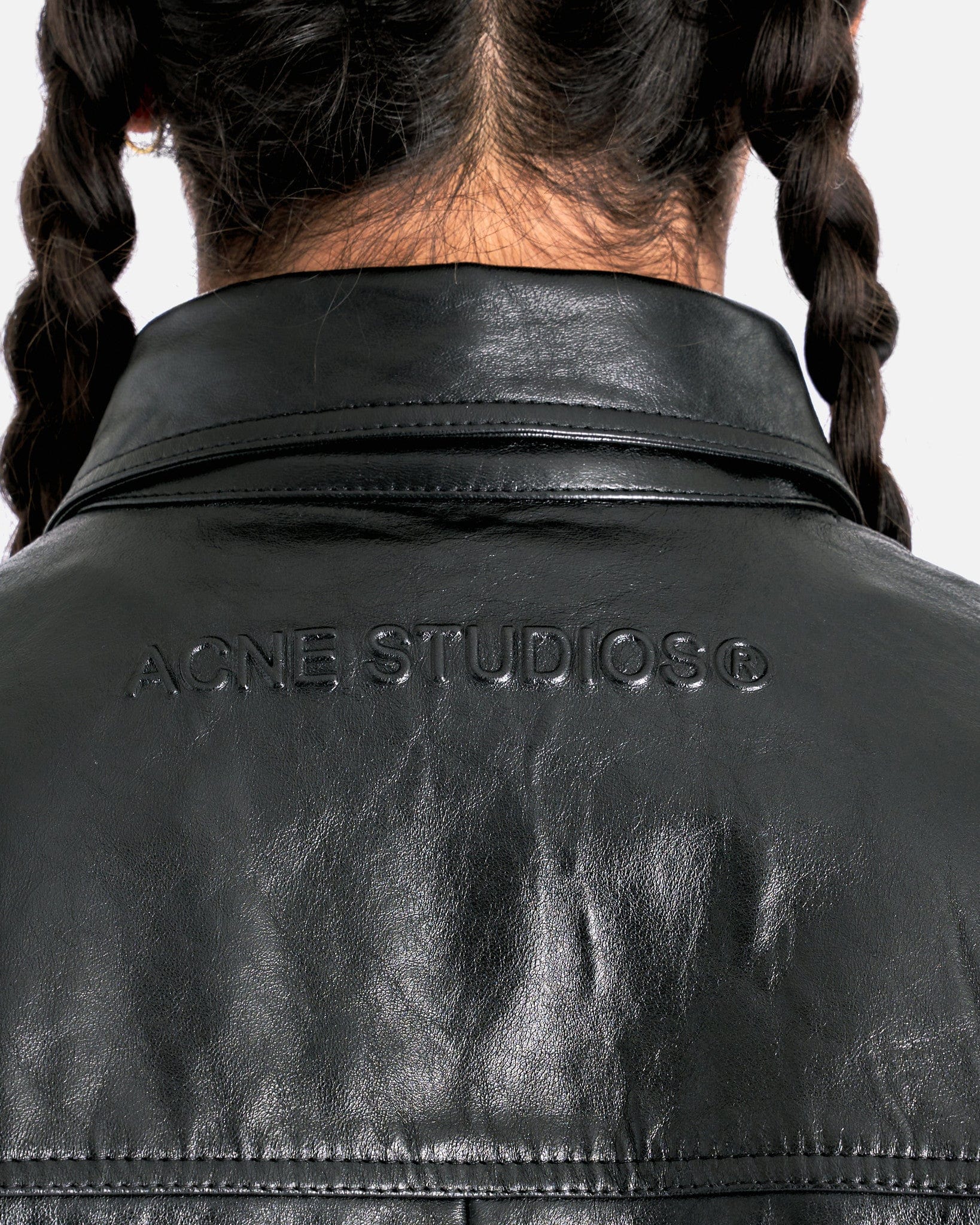 Acne Studios Men's Shirts Leather Outershirt in Black