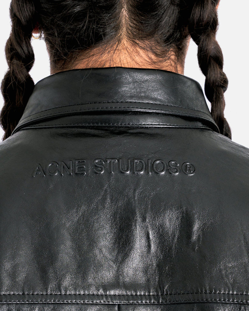 Acne Studios Men's Shirts Leather Outershirt in Black