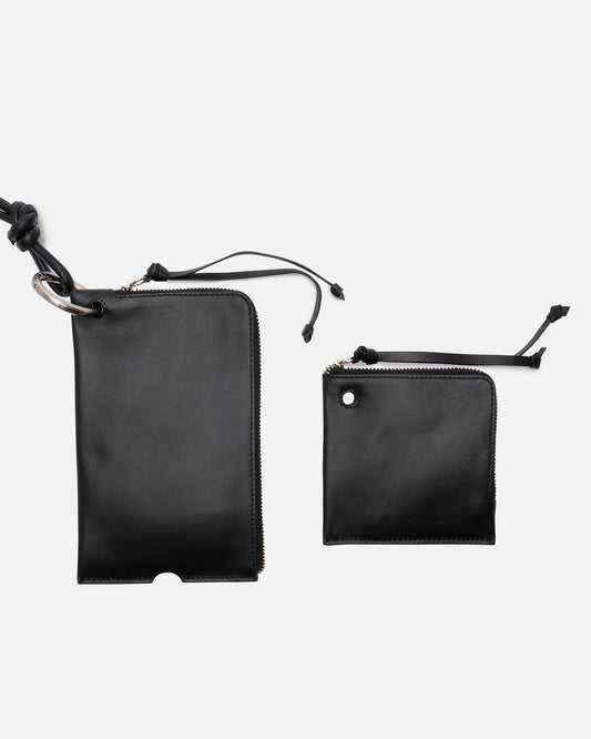 Dries Van Noten Leather Goods Leather Phone Pouch in Black