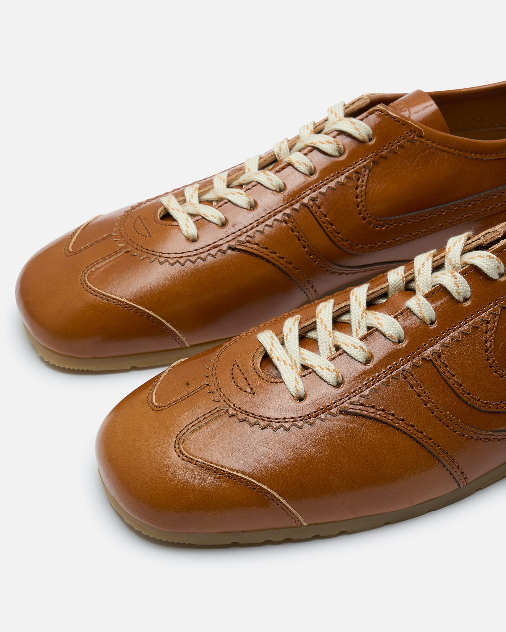 Dries Van Noten Men's Sneakers Leather Sneakers in Cognac
