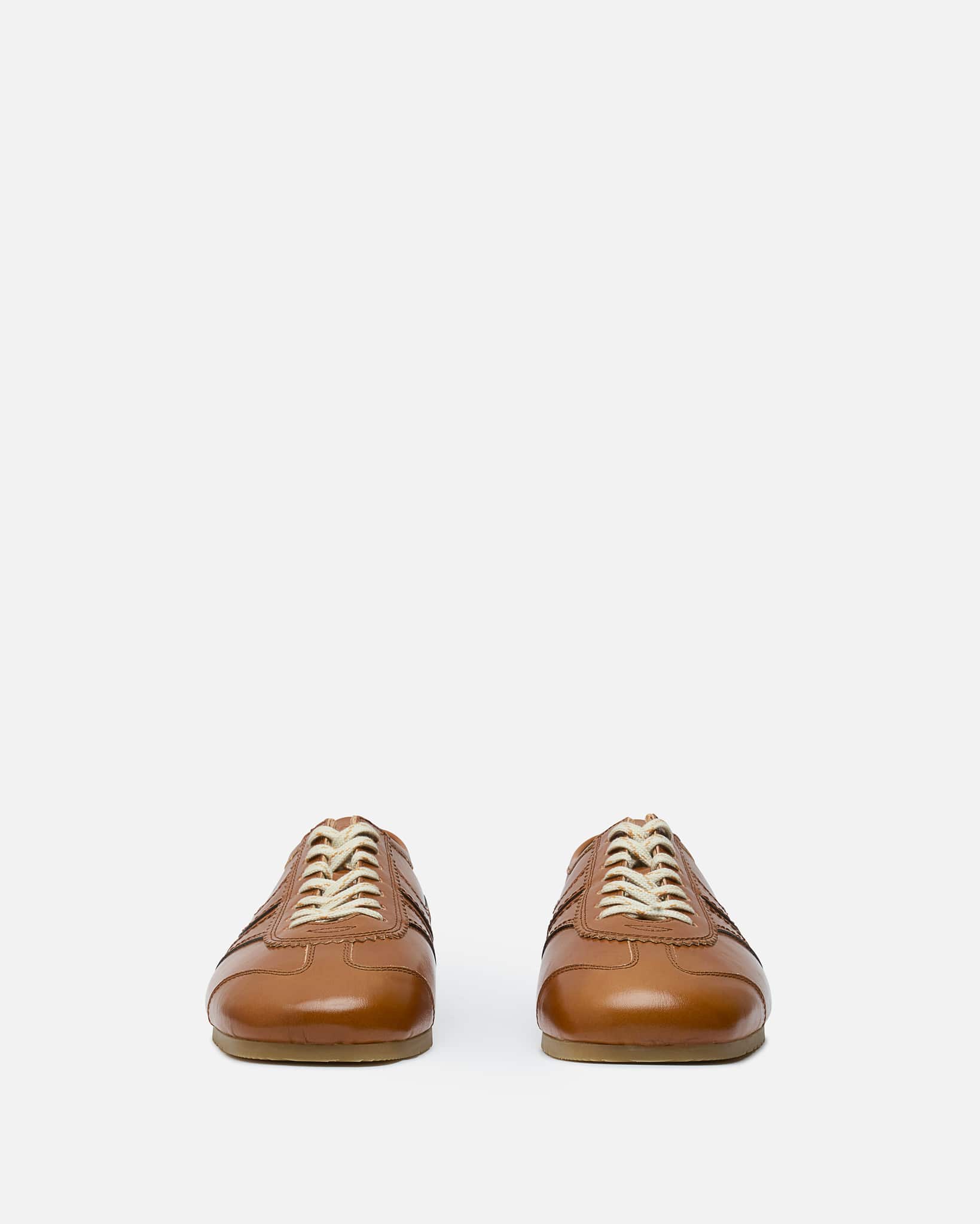 Dries Van Noten Men's Sneakers Leather Sneakers in Cognac