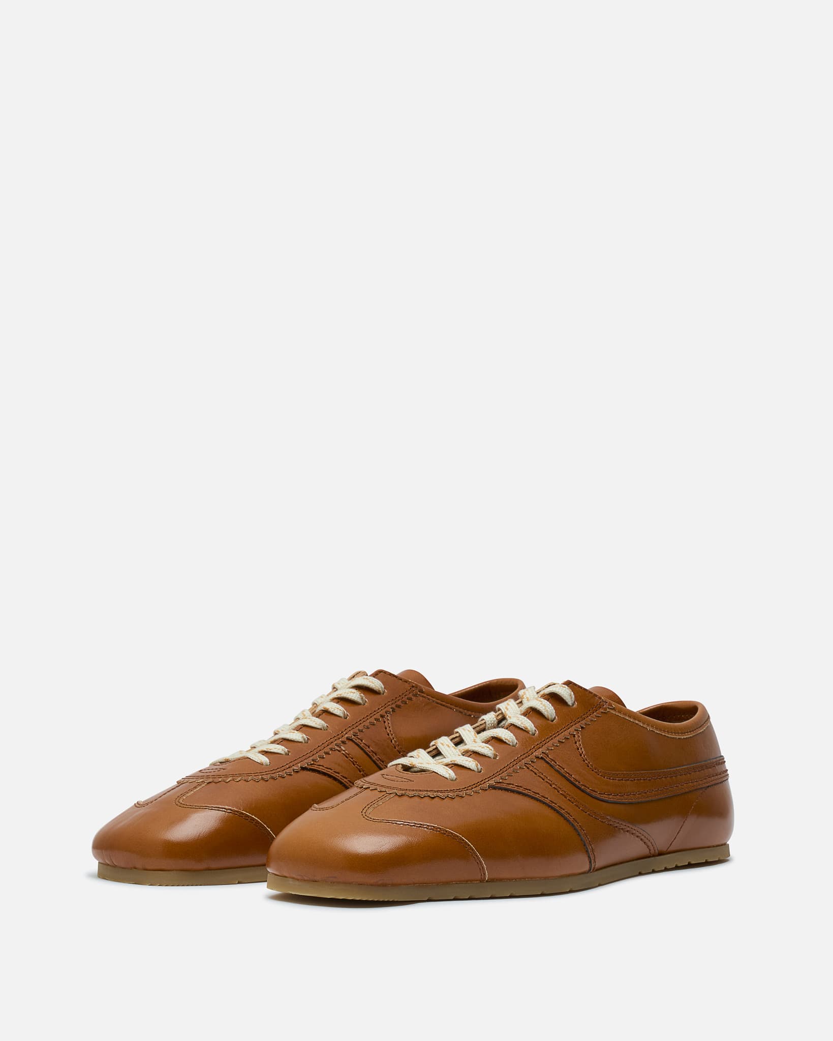 Dries Van Noten Men's Sneakers Leather Sneakers in Cognac
