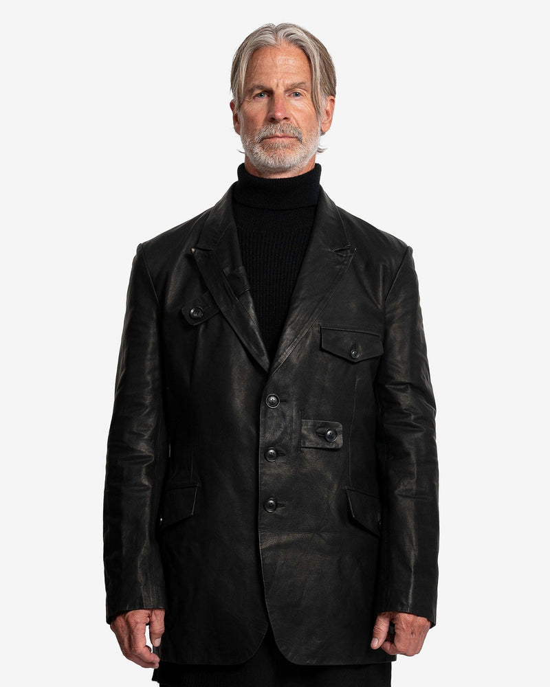 Leather Suit Jacket with Tab Details SVRN Leather Suit Jacket with Tab Details SVRN