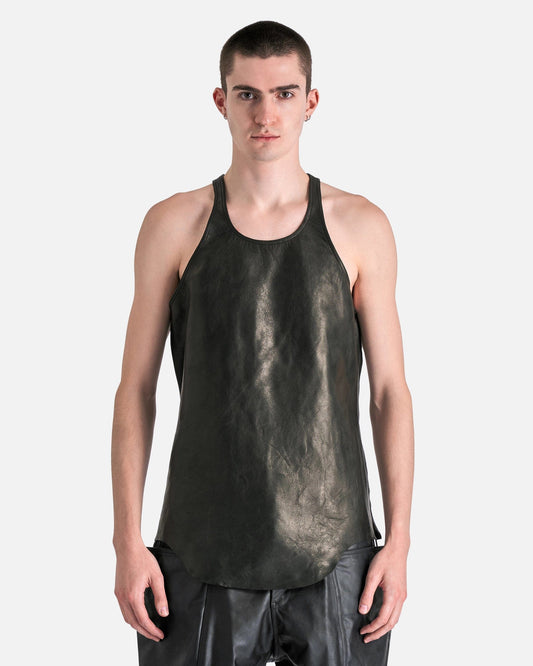 Rick Owens Men's Shirts Leather Tank in Black