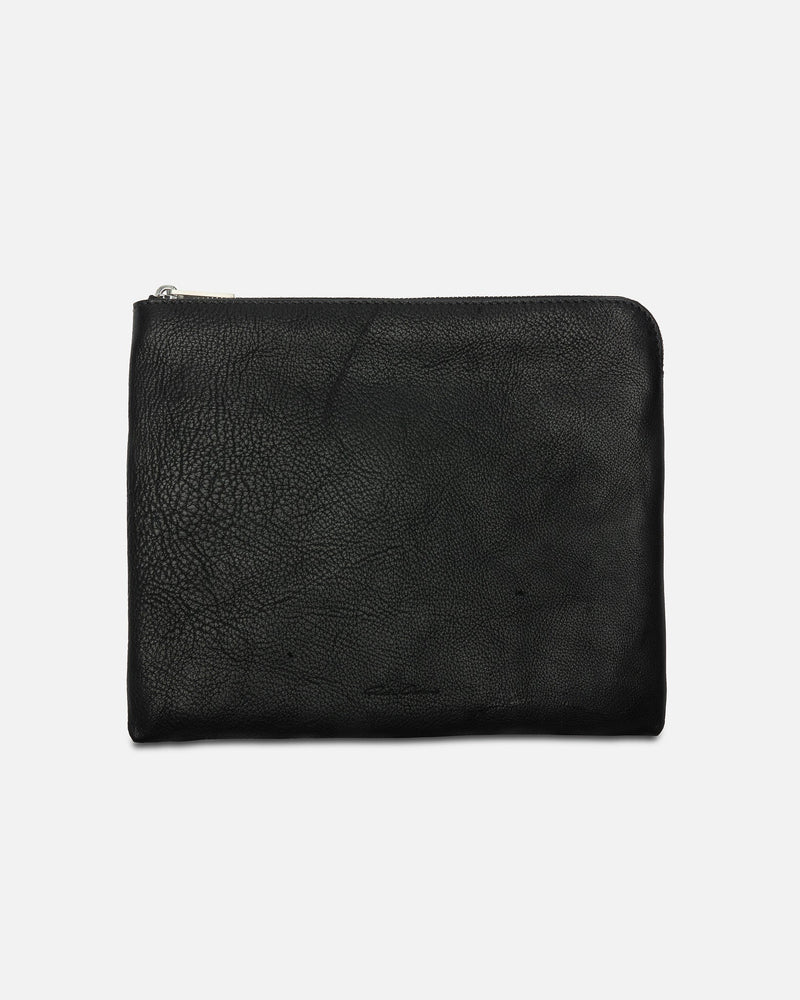 Rick Owens Leather Goods OS Leather Travel Liquid Bag in Black