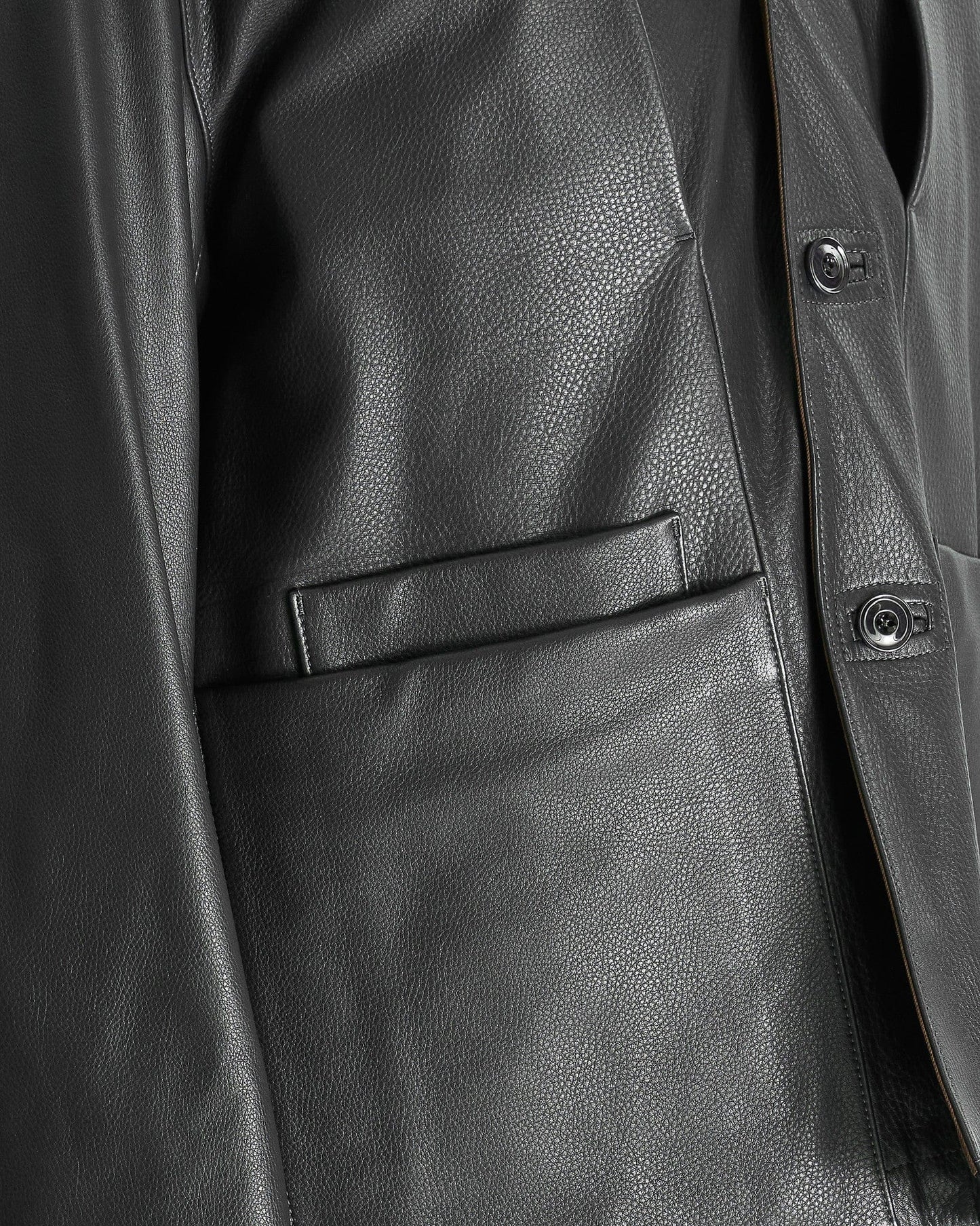 LEMAIRE Men's Jackets M Leather Workwear Jacket in Asphalt