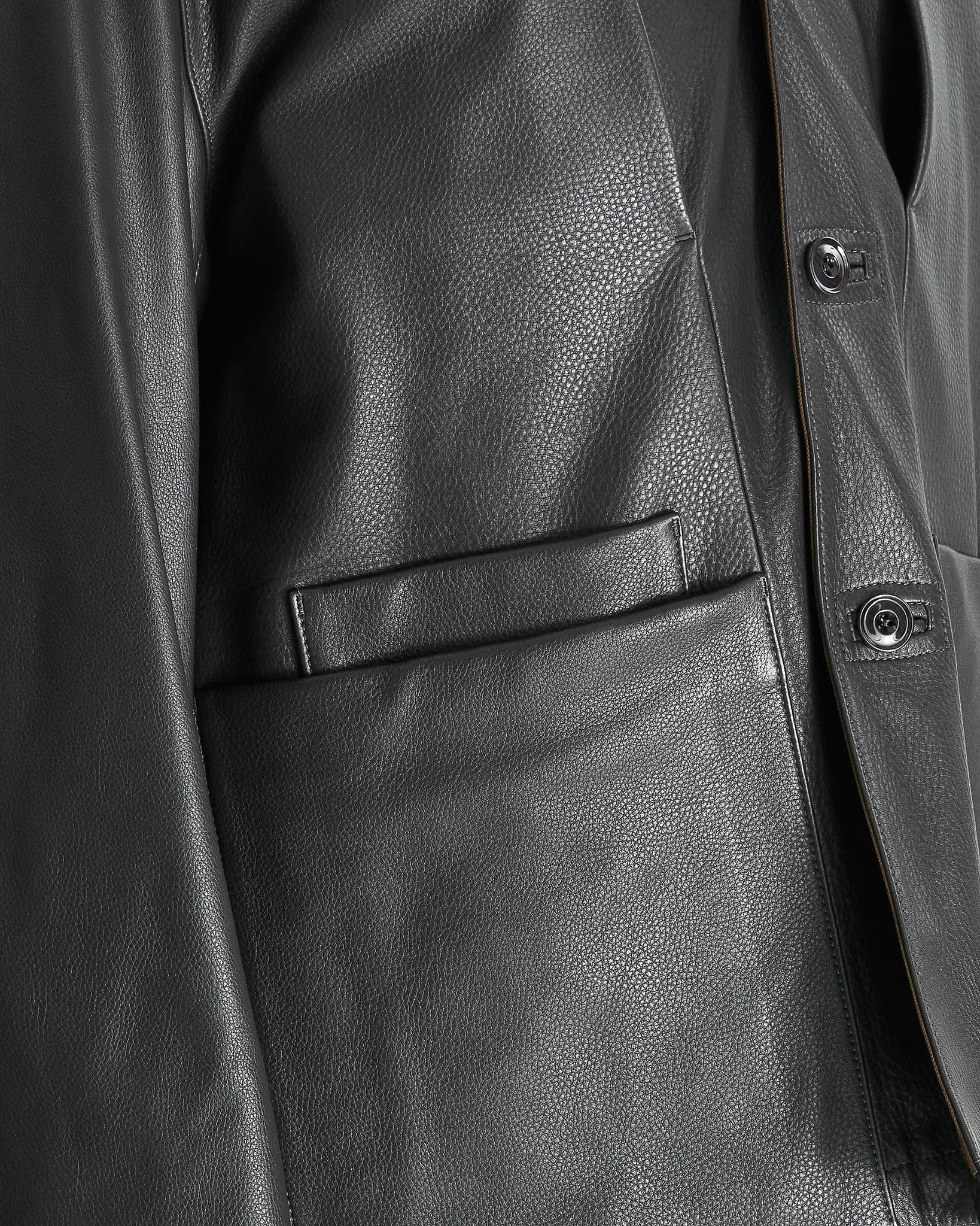 LEMAIRE Men's Jackets M Leather Workwear Jacket in Asphalt