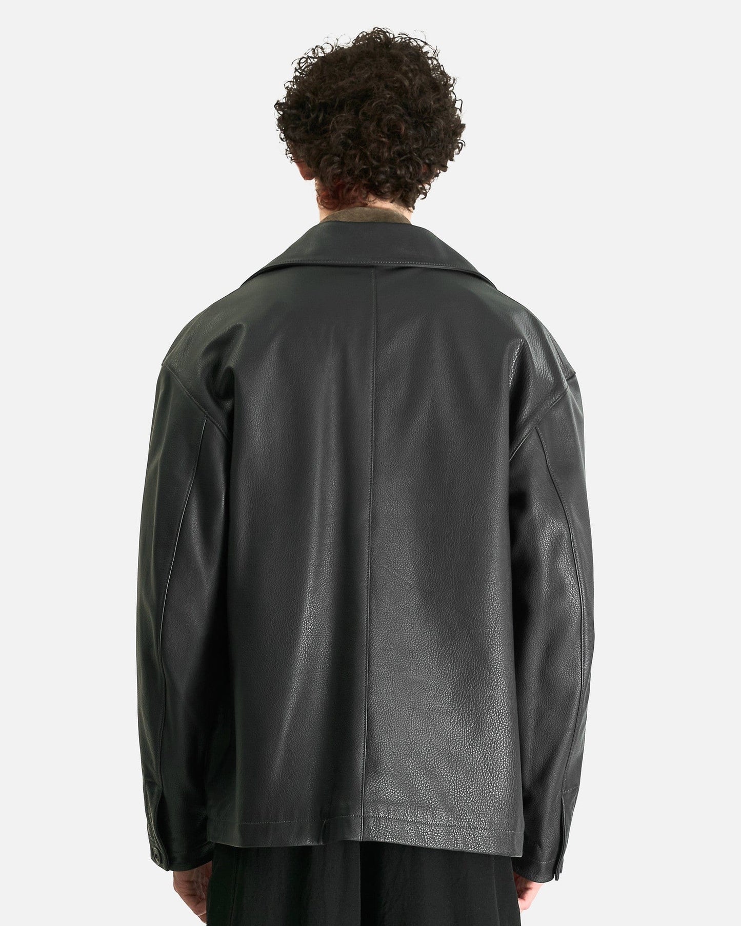LEMAIRE Men's Jackets M Leather Workwear Jacket in Asphalt