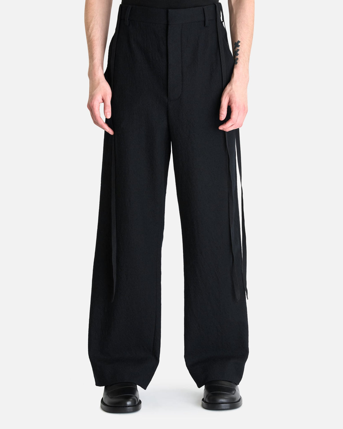 Ann Demeulemeester Men's Pants Leon Comfort Fit Trousers in Black