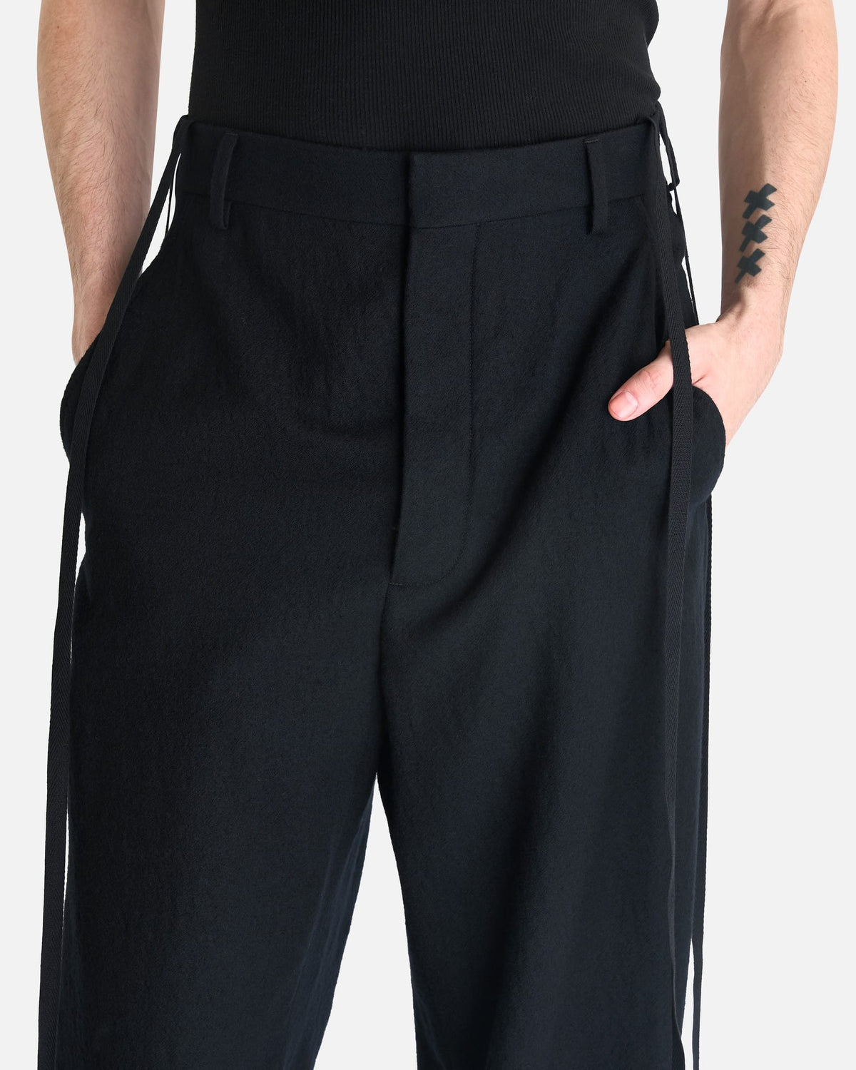 Ann Demeulemeester Men's Pants Leon Comfort Fit Trousers in Black