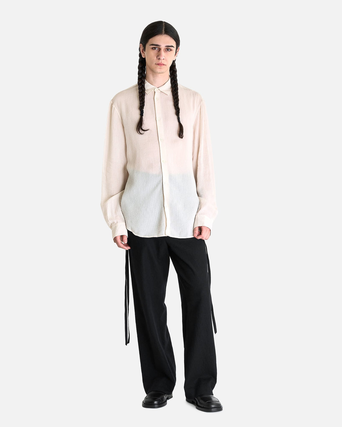 Ann Demeulemeester Men's Pants Leon Comfort Fit Trousers in Black