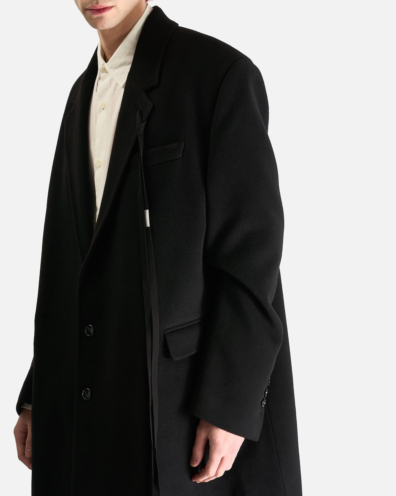Ann Demeulemeester Men's Coat Leonard High Comfort Tailored Coat in Black