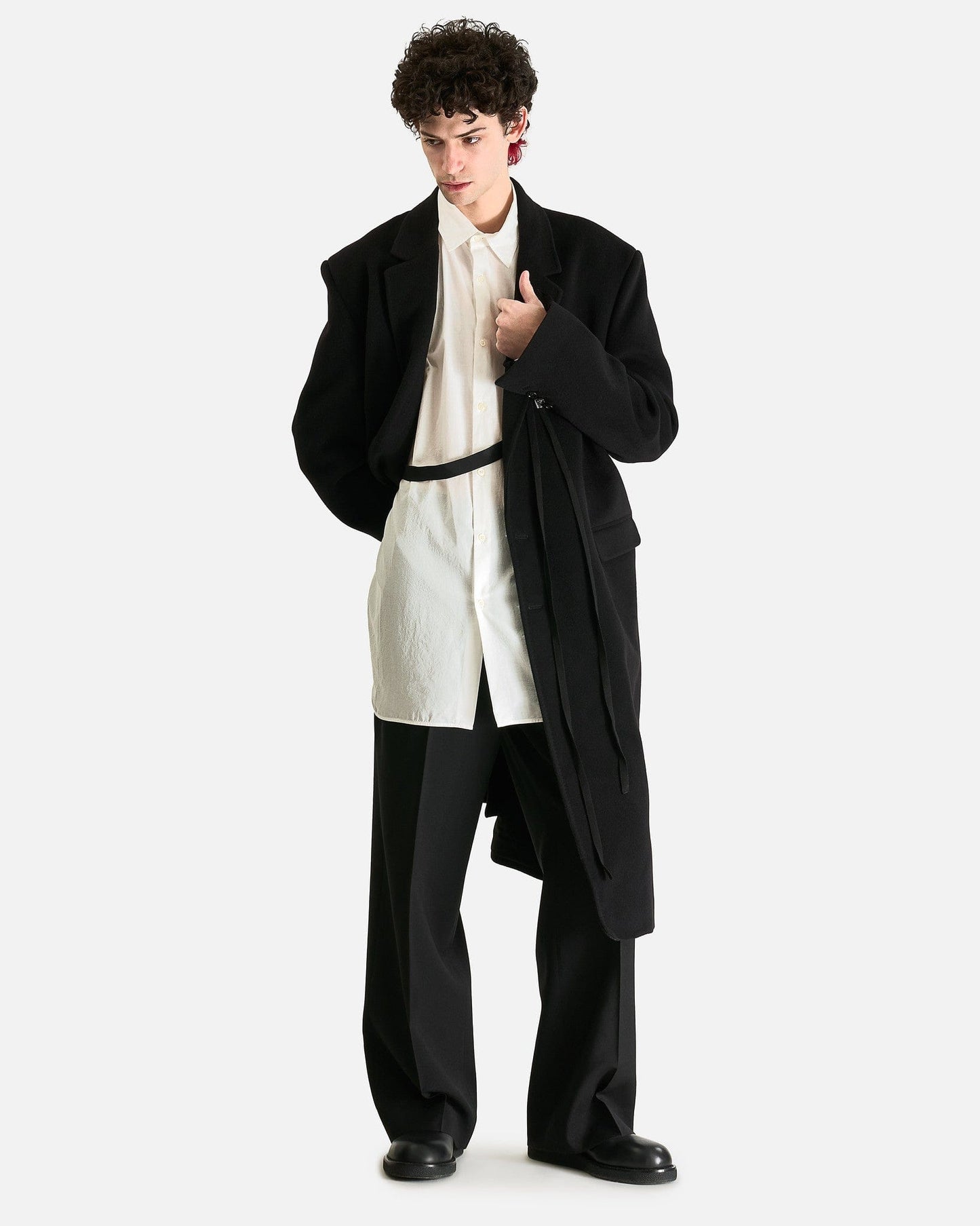 Ann Demeulemeester Men's Coat Leonard High Comfort Tailored Coat in Black
