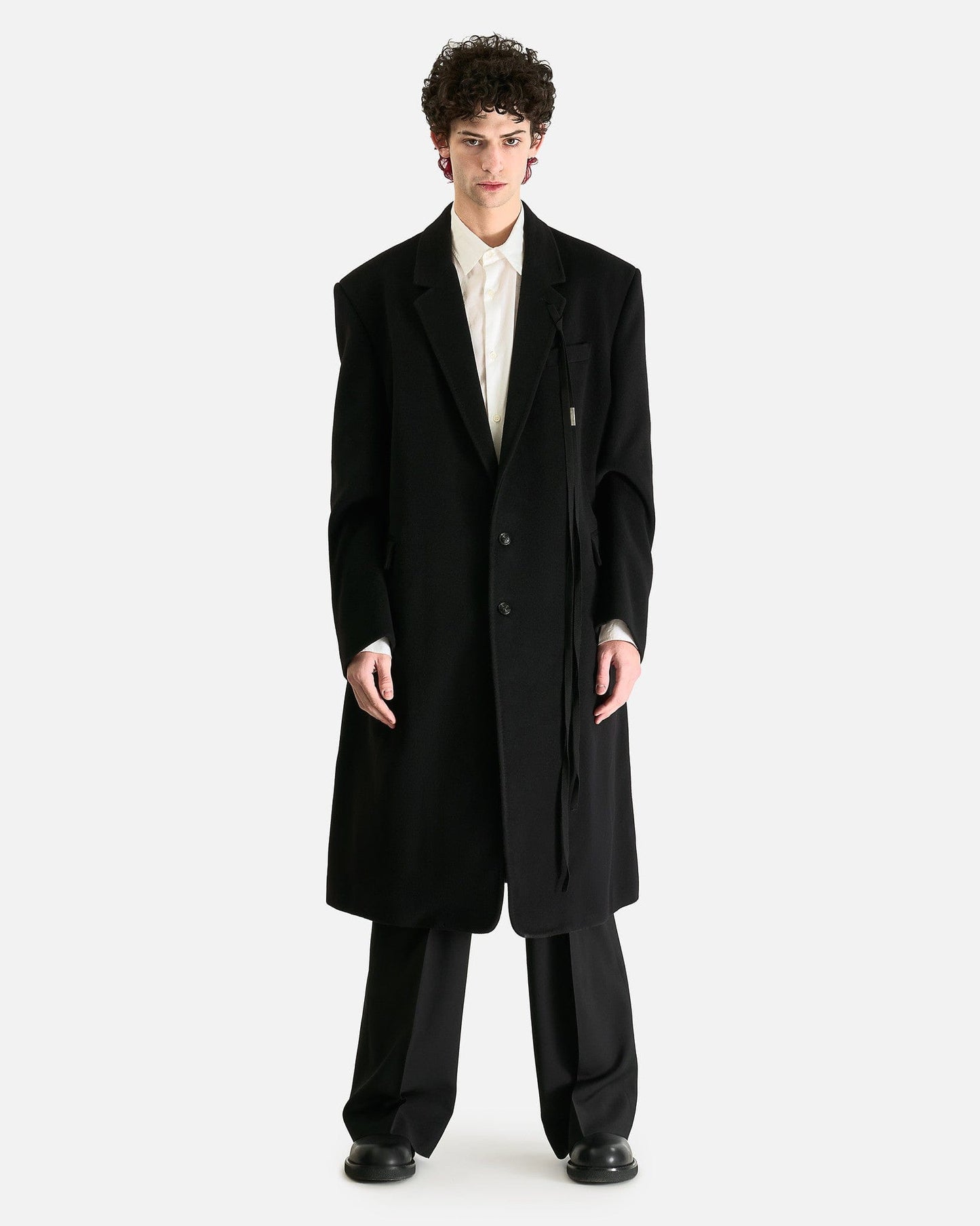Ann Demeulemeester Men's Coat Leonard High Comfort Tailored Coat in Black